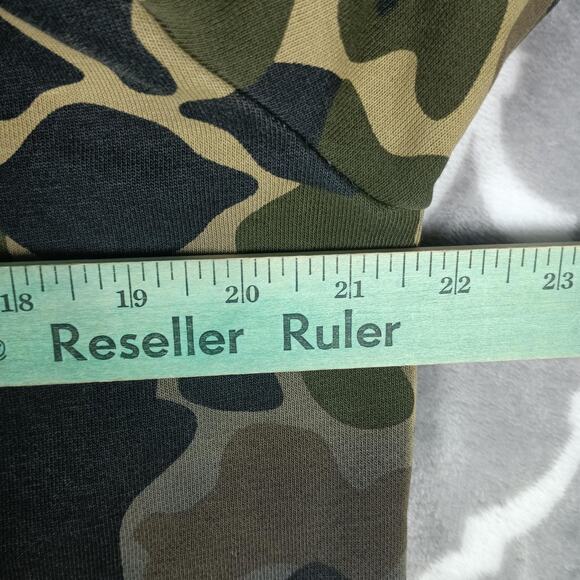 Adidas Hoodie Mens Medium Camo Green Black Trefoil Logo Pullover Sweatshirt - Picture 5 of 8